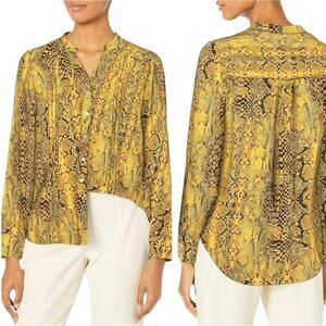 NWT NANETTE Nanette Lepore Snakeskin Button-Down Mandarin Collar Blouse Sz Small